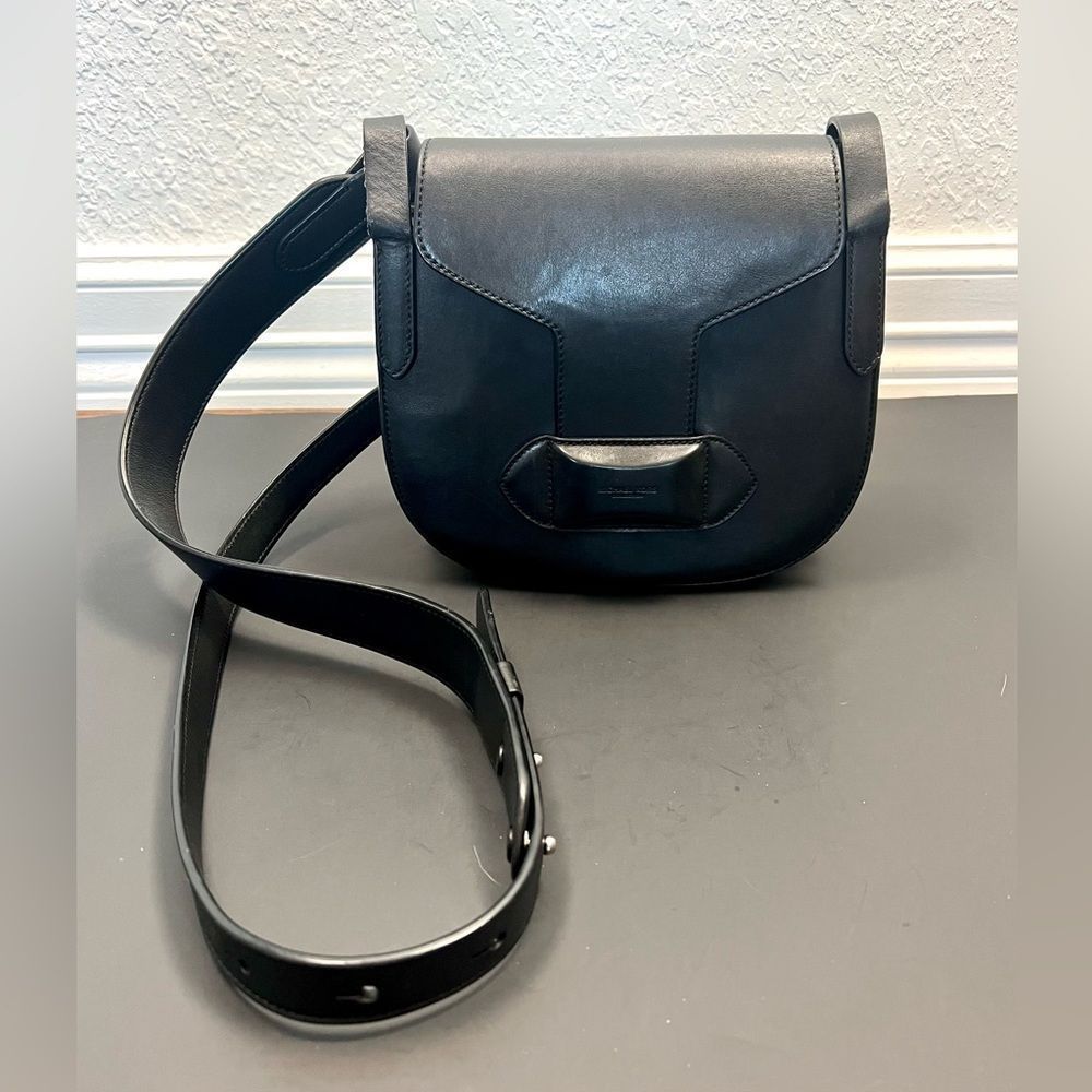 Michael Kors Daria Black Leather Saddle Crossbody Bag